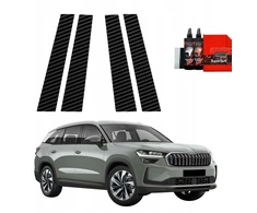 GrizzGlass Karboninė plėvelė ant stulpelių GrizzGlass BodyShield, skirta Skoda Kodiaq 2 (2024-2025) [4w1]