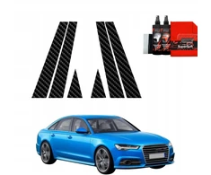 GrizzGlass Karboninė plėvelė stulpams BodyShield Audi A6 C7 Sedan Facelifting (2014-2018) [6w1]