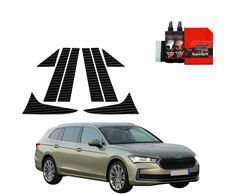 GrizzGlass Karboninė plėvelė ant stulpelių BodyShield, skirta Skoda Superb 4 Combi (2024-2025) [8w1]