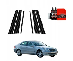 GrizzGlass Karboninė plėvelė ant stulpelių BodyShield, skirta Mercedes Benz C klasė W203 Sedan (2000-2007) [6w1]