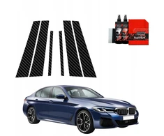 GrizzGlass Karboninė plėvelė ant statramsčių GrizzGlass BodyShield, skirta BMW 5 G30 Sedan (2023-2025) [6w1]