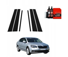 GrizzGlass Karboninė plėvelė ant statramsčių BodyShield, skirta Skoda Superb 2 Facelifting (2013-2015) [6w1]