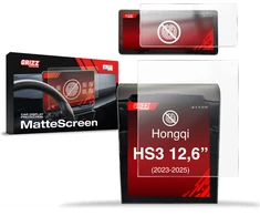 GrizzGlass Matinė plėvelė GrizzGlass CarDisplay Protection, skirta Hongqi HS3 12,6'' (2023-2025) [2 in 1]