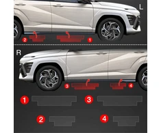 GrizzGlass Apsauginė plėvelė ant slenksčių GrizzGlass BodyShield, skirta Hyundai Kona N-Line (2023-2025) [4w1]
