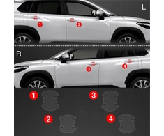 GrizzGlass Apsauginė plėvelė po durų rankenomis GrizzGlass BodyShield, skirta Toyota Corolla Cross (2022-2025) [4w1]