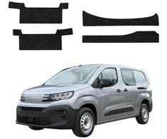 GrizzGlass Juoda techninė danga HeavyDuty Juodas ant slenksčių su išpjovomis, skirta Peugeot Partner (2018-2026) [4w1] (GRZ22590)