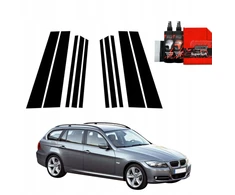 GrizzGlass Juoda plėvelė stulpams BodyShield, skirta BMW 3 E91 Kombi Pre-LCI (2004-2008) [10w1]