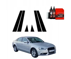 GrizzGlass Juoda plėvelė stulpams GrizzGlass BodyShield, skirta Audi A4 B8 Sedan Facelifting (2011-2015) [6w1]