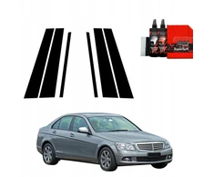 GrizzGlass Juoda plėvelė stulpams GrizzGlass BodyShield, skirta Mercedes Benz C klasė W204 Sedan (2007-2011) [6w1]