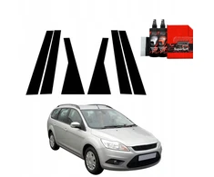 GrizzGlass Juoda plėvelė stulpams GrizzGlass BodyShield skirtas Ford Focus Mk2 Kombi Facelifting (2007-2011) [6w1]
