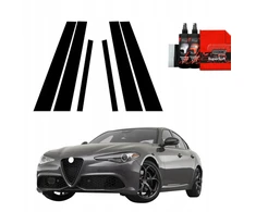 GrizzGlass Juoda plėvelė stulpams BodyShield, skirta Alfa Romeo Giulia (2023-2025) [6w1]