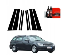 GrizzGlass Juoda plėvelė stulpams BodyShield Mercedes Benz C klasė S204 Kombi (2007-2011) [8w1]