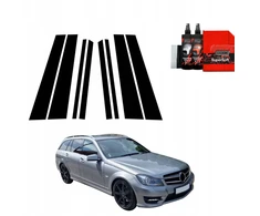 GrizzGlass Juoda plėvelė stulpams GrizzGlass BodyShield, skirta Mercedes Benz C klasė S204 Kombi Facelifting (2011-2014) [8w1]