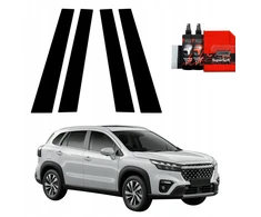 GrizzGlass Juoda plėvelė stulpams BodyShield skirtas Suzuki S-Cross (2021-2025) [4w1]