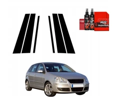 GrizzGlass Juoda plėvelė stulpams GrizzGlass BodyShield, skirta Volkswagen Polo Hatchback 5D (2001-2009) [6w1]
