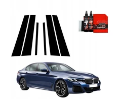 GrizzGlass Juoda plėvelė statramsčiams BodyShield, skirta BMW 5 G30 Sedan (2023-2025) [6w1]