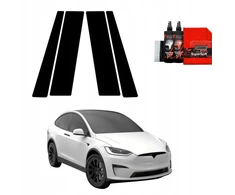 GrizzGlass Juoda plėvelė ant stulpelių BodyShield, skirta Tesla Model X (2021-2025) [4w1]