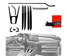 GrizzGlass Plėvelė vidaus apdailai PianoSkin Juodas Glossy, skirta Skoda Octavia 4 10'' Facelift (2024-2026) [11w1] (GRZ19719)