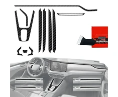 GrizzGlass Plėvelė vidaus apdailai PianoSkin Carbon Matte, skirta Skoda Octavia 4 13'' Facelift (2024-2026) [11w1] (GRZ19724)