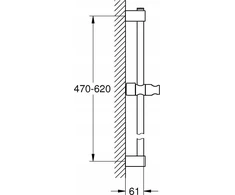 Grohe Grohe dušo stovas 600 mm Tempesta chromuotas 27523001