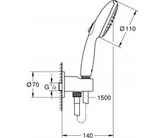 Grohe Tempesta 110 dušo komplektas Dušo komplektas