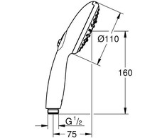Grohe Tempesta 110 3sr dušo galvutė, chromas