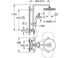 Grohe Grohe Vitalio Start 250 – dušo sistema 8,5 l flex