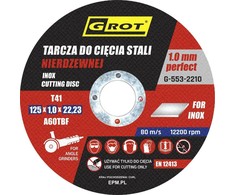 Grot INOX T1A 125 * 1, 0 * 22 COMLETE 10 STOCKS