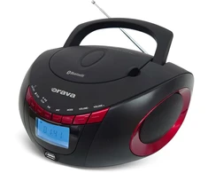 Grotuvas Luvianta Orava RCD-813 R Nešiojamas CD/USB grotuvas su radiju ir Bluetooth, raudonai juodas