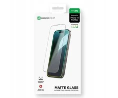 „AmazingThing“ titano matinis grūdintas stiklas, skirtas „iPhone 16 Pro Max“.