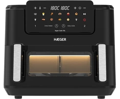 Gruzdintuvė Haeger AF-D10.010B Super Cook Digital Air Fryer 10L ( 2 x 5L ) 2600W