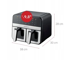 Gruzdintuvė BEZTŁUSZCZOWA PODWÓJNA AIR FRYER DWUKOMOROWA Keramikinė WEBBER