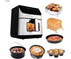Gruzdintuvė beztłuszczowa Tesla AirCook DualHeat QD65 XXL Cyfrowa frytkownica beztłuszczowa su podwójnym grzaniem (AIRCKQD65XXLBLK)