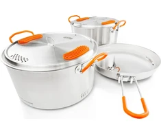 JAV GSI Glacier Stainless Base Camper Medium puodų rinkinys
