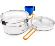 Danija GSI Outdoors Glacier Stainless 1 Person Set nerūdijančio plieno indų rinkinys 1 asmeniui