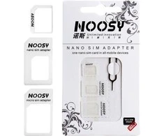 iLike Hurtel Noosa SIM Card Adapteris Set + Key - Baltas