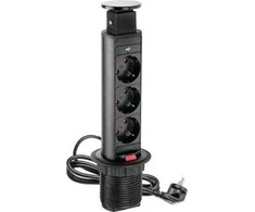 GTV Pratęsimas 60mm juodas 3 x SCHUKO 2m (AE- BPW3S60- 20)
