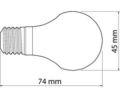 GTV LED lemputė, B45C, SMD 2835, WARM Baltas, E27, 6W, AC220-240V, 160° šviesos kampas, 470 lm,