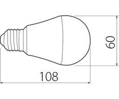 GTV LED lemputė, A60, SMD 2835, šiltai balta, E27, 6W, AC230V, 240° šviesos kampas, 470lm, 52