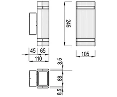 GTV Nessa 2x50W sieninis šviestuvas (LD-NESSAGU10D-20)