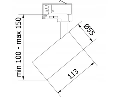 GTV Šviestuvas 1 fazės LIMA, GU10, maks. 20 W, AC220-240 V, 50/60 Hz, IP20, apvalus, juodas
