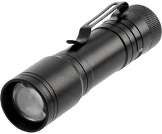 GTV LED žibintuvėlis su 1xAA baterija, 3W, 200lm, 6400K, 250m, IP44, juodas