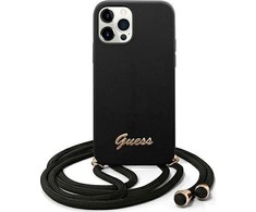 Dėklas Guess GUHCP12MLSCLMGBK iPhone12/12 Pro 6,1" juoda/juodas hardcase Metal Logo Cord