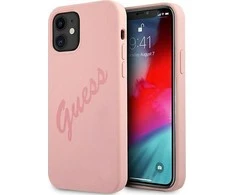 Apple iPhone 12 Mini Guess dėklas Script Vintage (GUHCP12SLSVSPI) rožinės spalvos