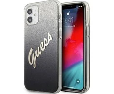Apple iPhone 12 Mini Guess dėklas Glitter Gradient Script (GUHCP12SPCUGLSBK) juodos spalvos