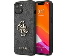 Guess Case GUHCP13M4GMGGR Apple iPhone 13 pilkas / pilkas kietas dėklas 4G didelis metalinis logotipas
