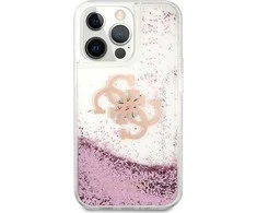 Guess GUHCP13XLG4GPI Apple iPhone 13 Pro Max 6,7″ rožinės spalvos kietas dėklas 4G Big Liquid Glitter