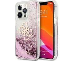 Original Apple iPhone 13 Pro Max Guess Hardcase 4G Big Liquid Glitter (GUHCP13XLG4GPI) dėklas telefonui rožinės spalvos