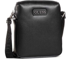 Guess, Dan, dokumentų dėklas, odinis krepšys per petį, juodas, mini, vyrams