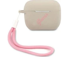 Dėklas GUESS AIRPODS PRO COVER SILIICONE VINTAGE Rožinis/GRAY